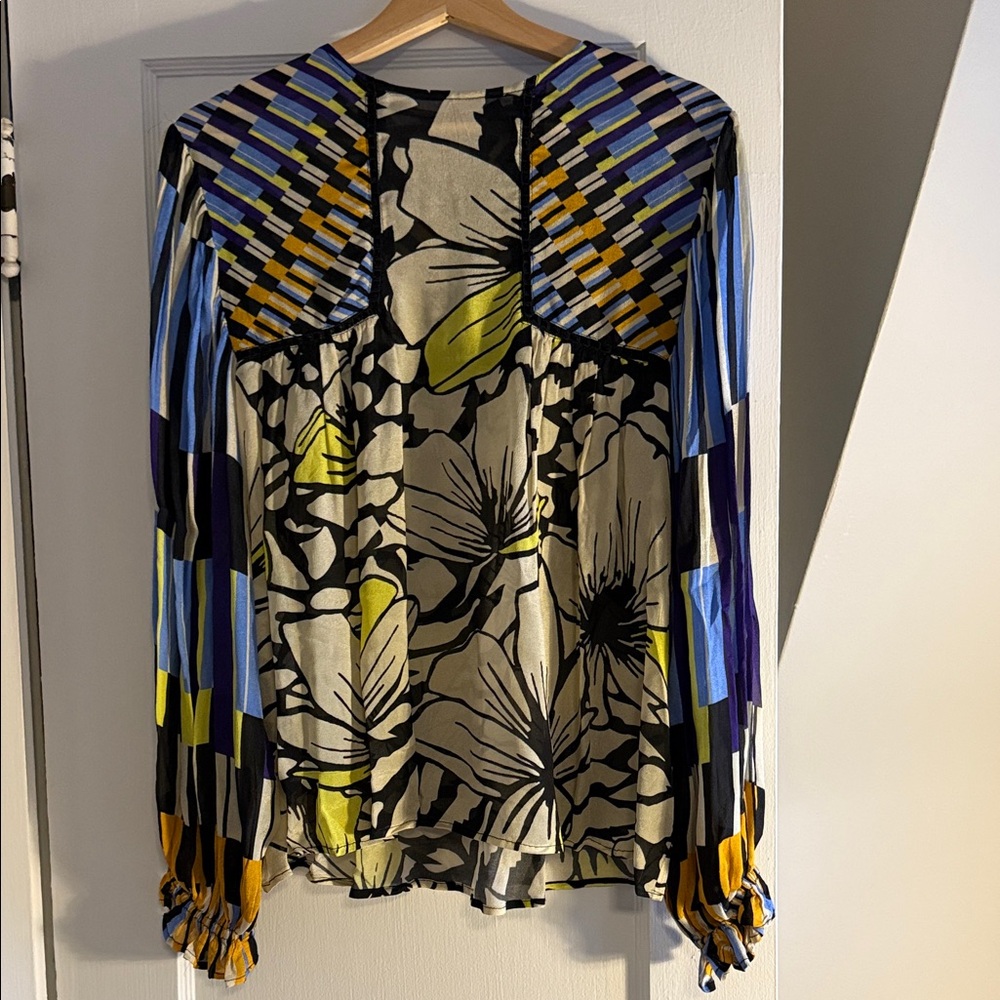 Anthropologie Bl^Nk London Stylish Multicolor Floral Blouse